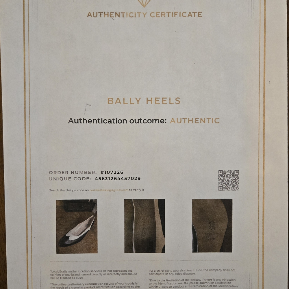 BALLY Black and White Leather Heels - Picture 5 of 6